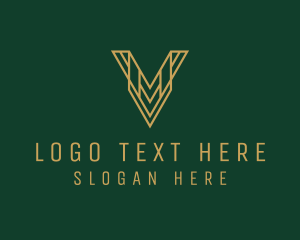 Stock Broker - Elegant Business Letter V logo design