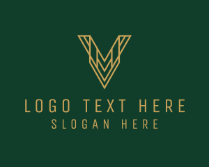 Elegant Business Letter V Logo