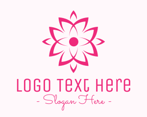 Massage - Ornamental Pink Flower logo design