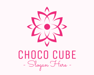 Care - Ornamental Pink Flower logo design