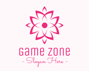 Makeup Vlog - Ornamental Pink Flower logo design
