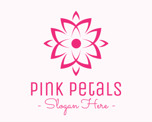 Ornamental Pink Flower logo design