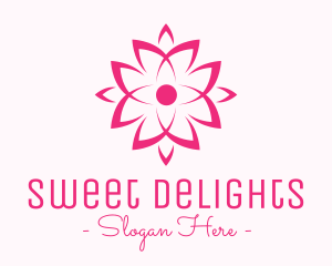 Ornamental Pink Flower logo design