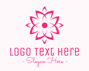 Woman - Ornamental Pink Flower logo design