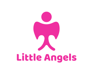 Pink Angel Wings logo design