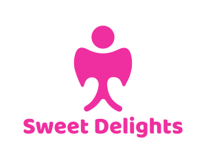 Pink Angel Wings logo design