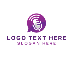 Talk Radio - Podcast Media Microphone logo design