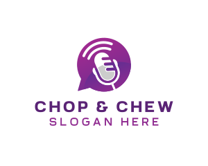 Podcast Media Microphone Logo