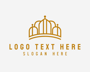 Elgant - Gold Luxury Crown logo design