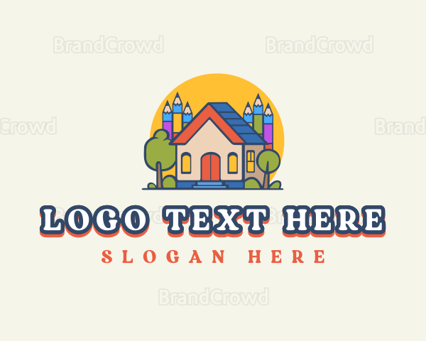 Kindergarten School Pencil Logo