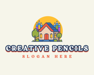 Kindergarten School Pencil logo design