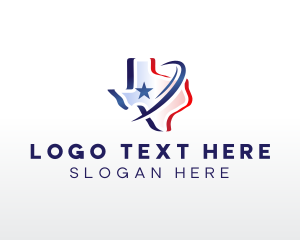 America - Texas State Map logo design