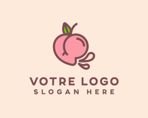 Erotic - Juicy Peach Buttocks logo design