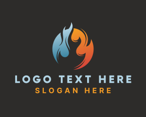 Gas - Fuel Heat Flame logo design