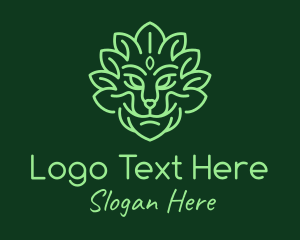 Man - Noble Leaf Herb Lion logo design