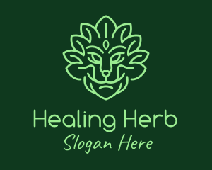 Noble Leaf Herb Lion logo design