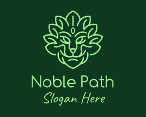 Noble Leaf Herb Lion logo design