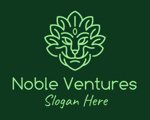 Noble Leaf Herb Lion logo design