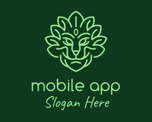 Man - Noble Leaf Herb Lion logo design