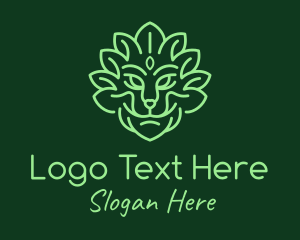 Face - Noble Leaf Herb Lion logo design