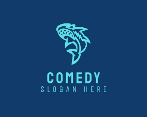 Aquatic Shark Animal Logo