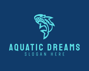 Aquatic Shark Animal logo design