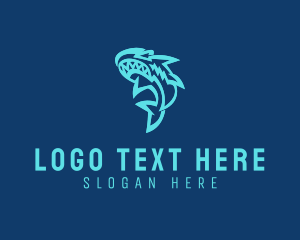 Seafood - Aquatic Shark Animal logo design