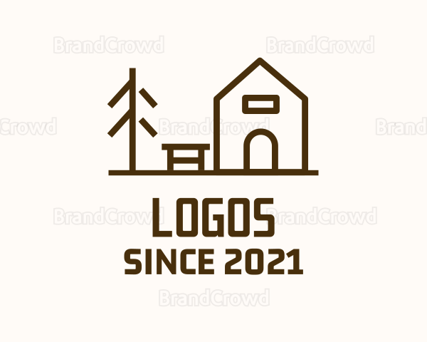 Minimalist Wooden Cabin Logo