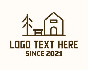 Outdoor - Minimalist Wooden Cabin logo design