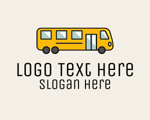 School - Yellow School Bus logo design