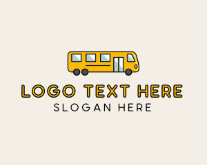 Road - Yellow School Bus logo design