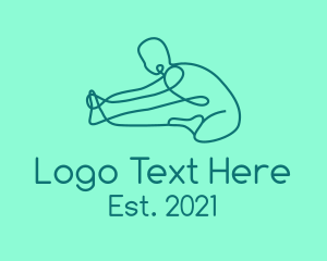 Meditation - Yoga Stretch Monoline logo design