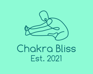 Chakra - Yoga Stretch Monoline logo design