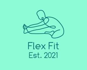 Stretching - Yoga Stretch Monoline logo design