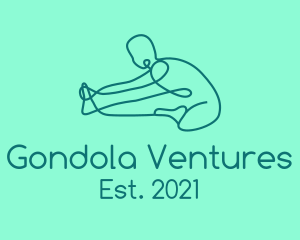 Yoga Stretch Monoline logo design