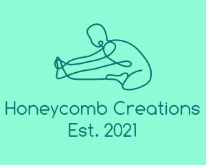 Yoga Stretch Monoline logo design