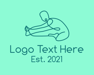 Healing - Yoga Stretch Monoline logo design
