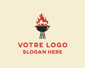 Flame Grill Barbecue Logo