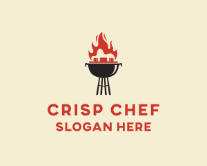 Flame Grill Barbecue logo design