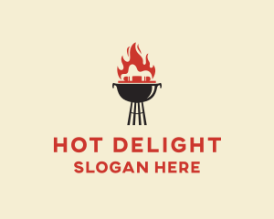 Flame Grill Barbecue logo design