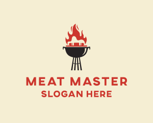 Flame Grill Barbecue logo design