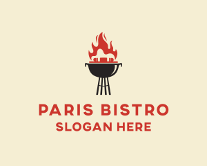 Flame Grill Barbecue logo design