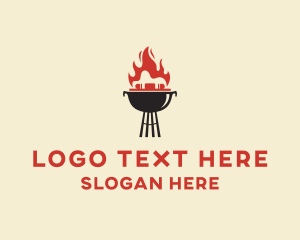 Food - Flame Grill Barbecue logo design
