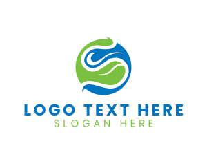 Sphere Leaf Water Letter S Logo