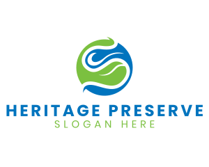 Preservation - Sphere Leaf Water Letter S logo design