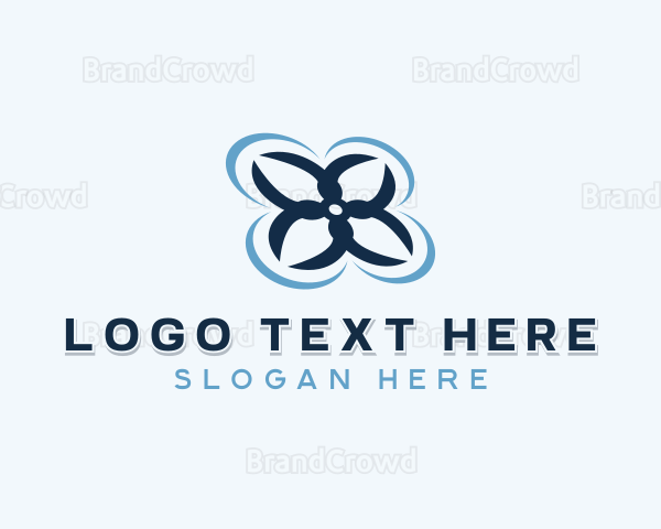 Quadcopter Drone Tech Logo