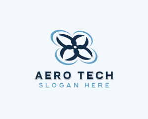 Quadcopter Drone Tech logo design