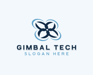 Quadcopter Drone Tech logo design