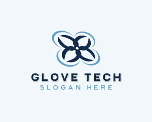 Quadcopter Drone Tech logo design