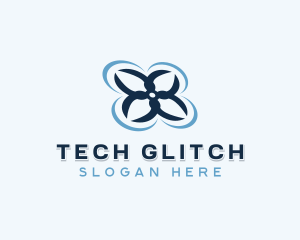 Quadcopter Drone Tech logo design